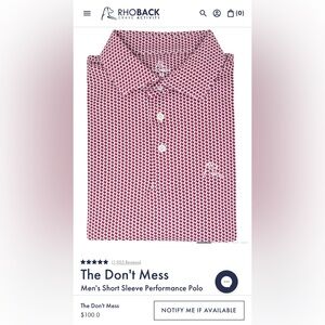 Rhoback Don’t Mess Short Sleeve Performance Polo Shirt Texas Maroon A&M Aggies M